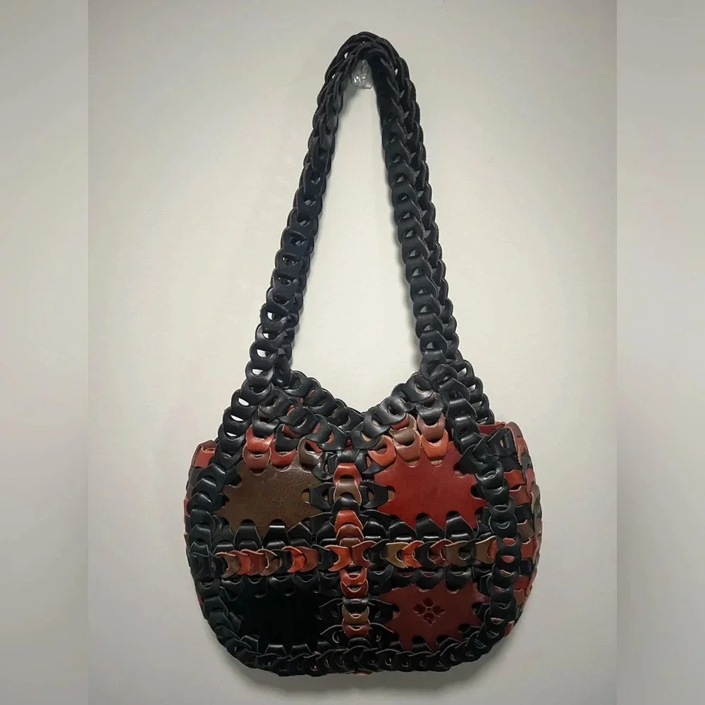 PATRICIA NASH GIRALDI Hobo Chainlink ITALIAN Leather shoulder bag purse